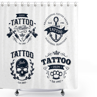 Personality  Tattoo Studio Emblems Shower Curtains