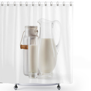 Personality  Fresh Milk In Glass Shower Curtains