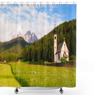 Personality  Santa Maddalena Church In Val Di Funes Valley Shower Curtains