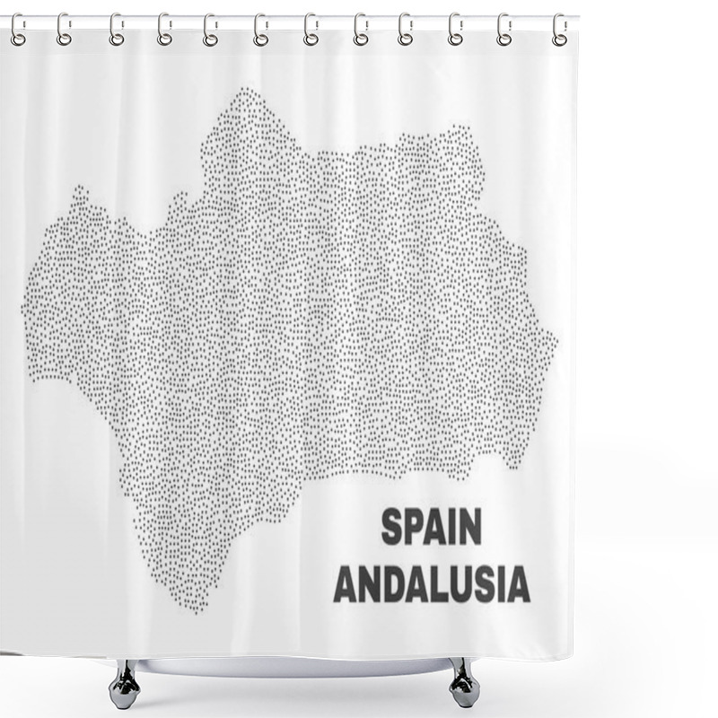 Personality  Vector Andalusia Province Map of Dots shower curtains