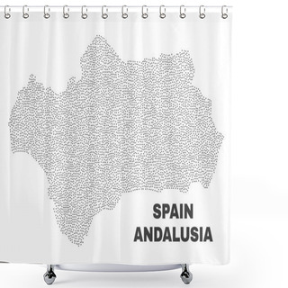 Personality  Vector Andalusia Province Map Of Dots Shower Curtains
