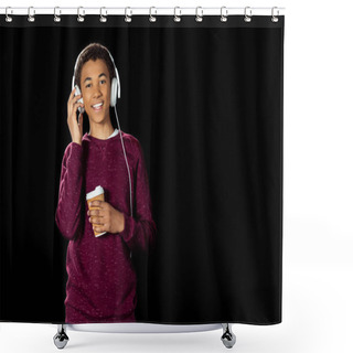 Personality  Teen Boy Listening Music Shower Curtains
