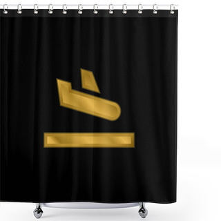 Personality  Arrival Gold Plated Metalic Icon Or Logo Vector Shower Curtains