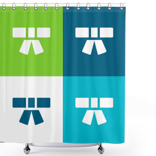 Personality  Belt Flat Four Color Minimal Icon Set Shower Curtains