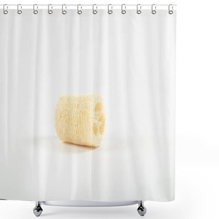 Personality  Natural Environmental Loofah Designed For The Body, Lies On A White Background. Shower Curtains
