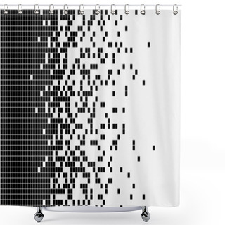 Personality  Dissolved Filled Square Dotted Vector Icon With Disintegration Effect. Shower Curtains