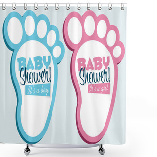 Personality  Baby Feet Invitation Cards Shower Curtains