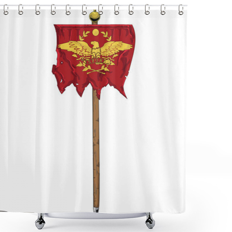 Personality  Roman Empire Flag Shower Curtains