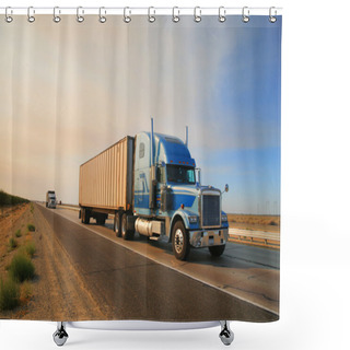 Personality  Truck On Highway Shower Curtains