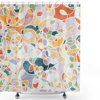 Personality  Seamless Paint Fills Between Lines Naive Design Shower Curtains