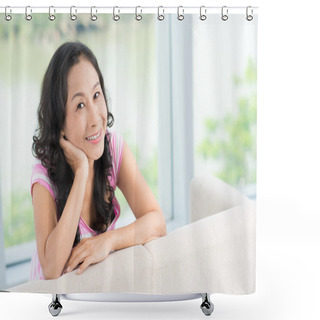 Personality  Happy Senior Woman Shower Curtains