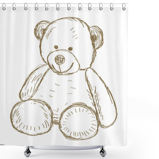 Personality  Teddy Bear Doodle Vector Shower Curtains