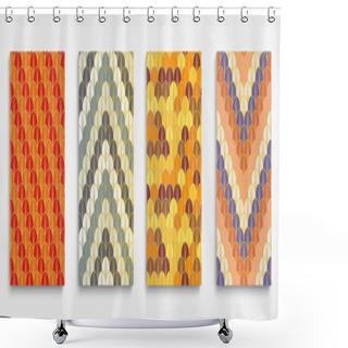 Personality  Asian Gold Fan Simple Cover Set. Chinese Ancient Poster Set. Bright Color Retro A4 Pattern. Geometric Stripes Layout. Traditional Halftone Design. Minimal Dynamic Soft Textile Backgroud. Shower Curtains
