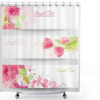Personality  Beautiful Floral Headers Shower Curtains