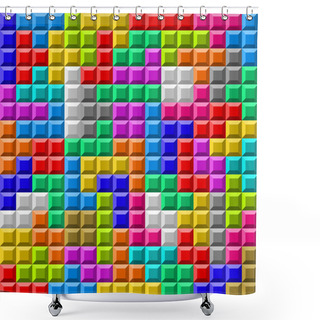 Personality  Colorful Tetris Board Background Shower Curtains