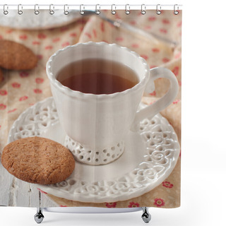 Personality  Tea And Cookie Shower Curtains