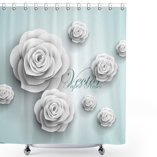 Personality  Paper Flowers Abstract Background - Vector Shower Curtains