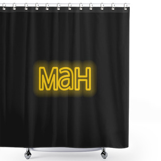 Personality  Azerbaijan Currency Symbol Yellow Glowing Neon Icon Shower Curtains