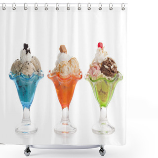 Personality  Three Different Variant Of Ice Creams Shower Curtains