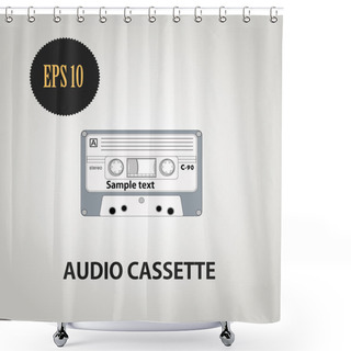 Personality  Vector Old Compact Audio Cassette Shower Curtains