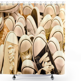 Personality  Lots Of Canvas Shoes Display Shower Curtains