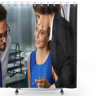 Personality  Group Of Modern Businesspeople In Office Shower Curtains