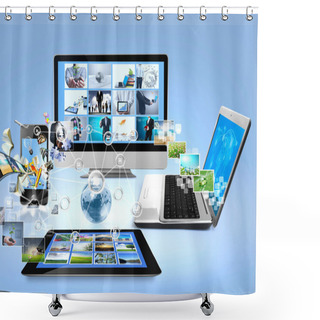 Personality  Computers And Mobile Phone Shower Curtains