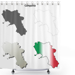 Personality  Campania Outline Map Set Shower Curtains