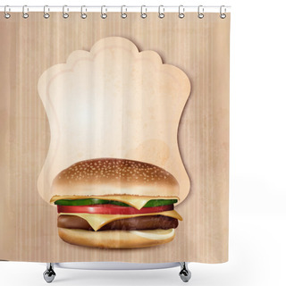 Personality  Retro Fast Food Menu For Burger. Vector Illustration Shower Curtains