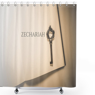 Personality  Vintage Tone The Bible Book Of Zechariah Shower Curtains