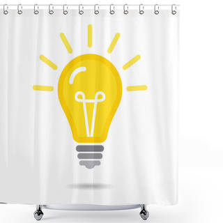 Personality  Light Bulb Icon Isolated On White Background Shower Curtains