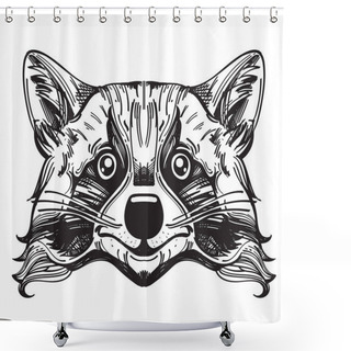 Personality  Muzzle Raccoon Illustration  Shower Curtains