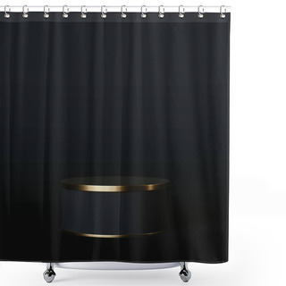Personality  3D Render Poduim Luxury Abstract Minimalism Black Background Shower Curtains