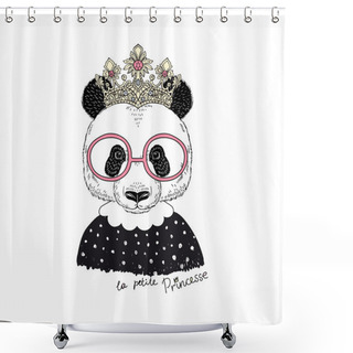 Personality  Cute Portrait Of Panda Princess Shower Curtains