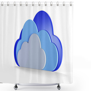 Personality  White Clouds On Blue Sky 3d Render Shower Curtains