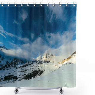 Personality  Tranquil Snowy Mountains Landscape With Blue Sky, Austria Shower Curtains