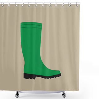 Personality  Safety Rubber Boots Vector Illustration Shower Curtains