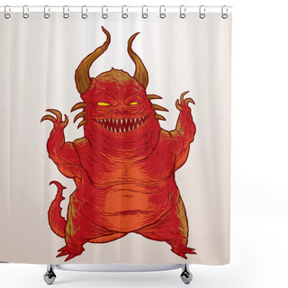 Personality  Red Scary Monster Shower Curtains