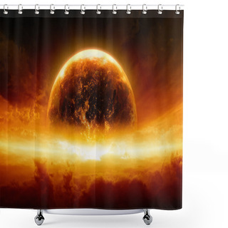 Personality  Burning And Exploding Planet Earth Shower Curtains