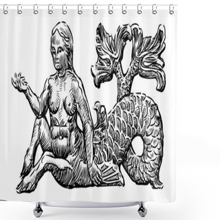 Personality  Mythical Creature Of The Sea Shower Curtains