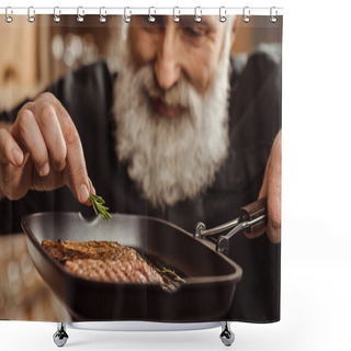 Personality  Man Cooking Steaks Shower Curtains