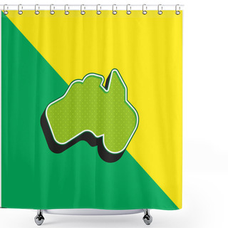 Personality  Australia Green And Yellow Modern 3d Vector Icon Logo Shower Curtains