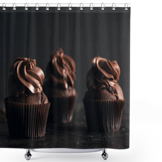 Personality  Chocolate Cupcakes Shower Curtains