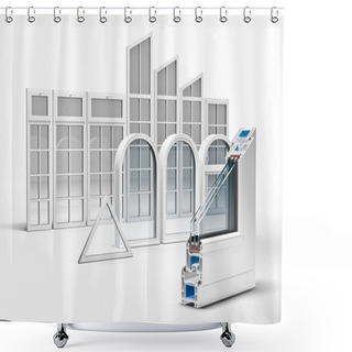 Personality  Windows Section Shower Curtains