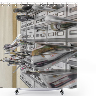 Personality  Mail Boxes Filled Of Leaflets Shower Curtains
