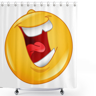 Personality  Laughing Out Loud Emoticon Shower Curtains