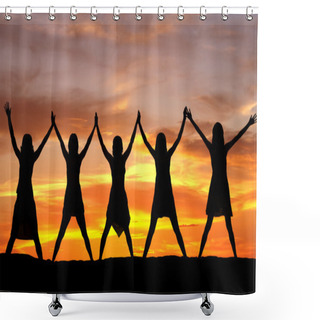 Personality  Cheerful Women Shower Curtains