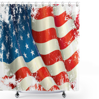 Personality  American Flag Grunge Shower Curtains