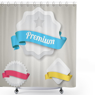 Personality  Set Of Empty Badges Shower Curtains