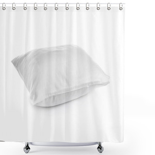Personality  Clean Soft Bed Pillow On White Background Shower Curtains